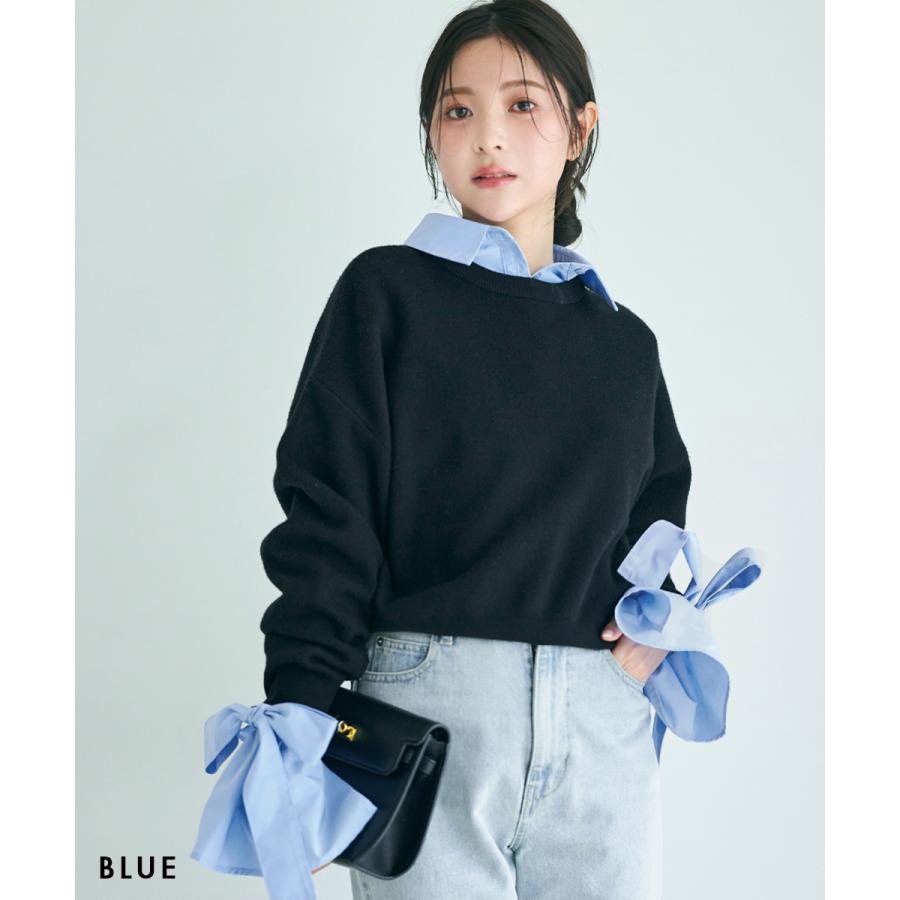 リボンキャンディスリーブブラウス ｜ブラウス シャツ リボン ｜【宅配