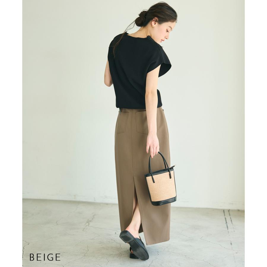 HARUKA DESIGN】バックスリットハイウエストタイトスカート ｜ ロング