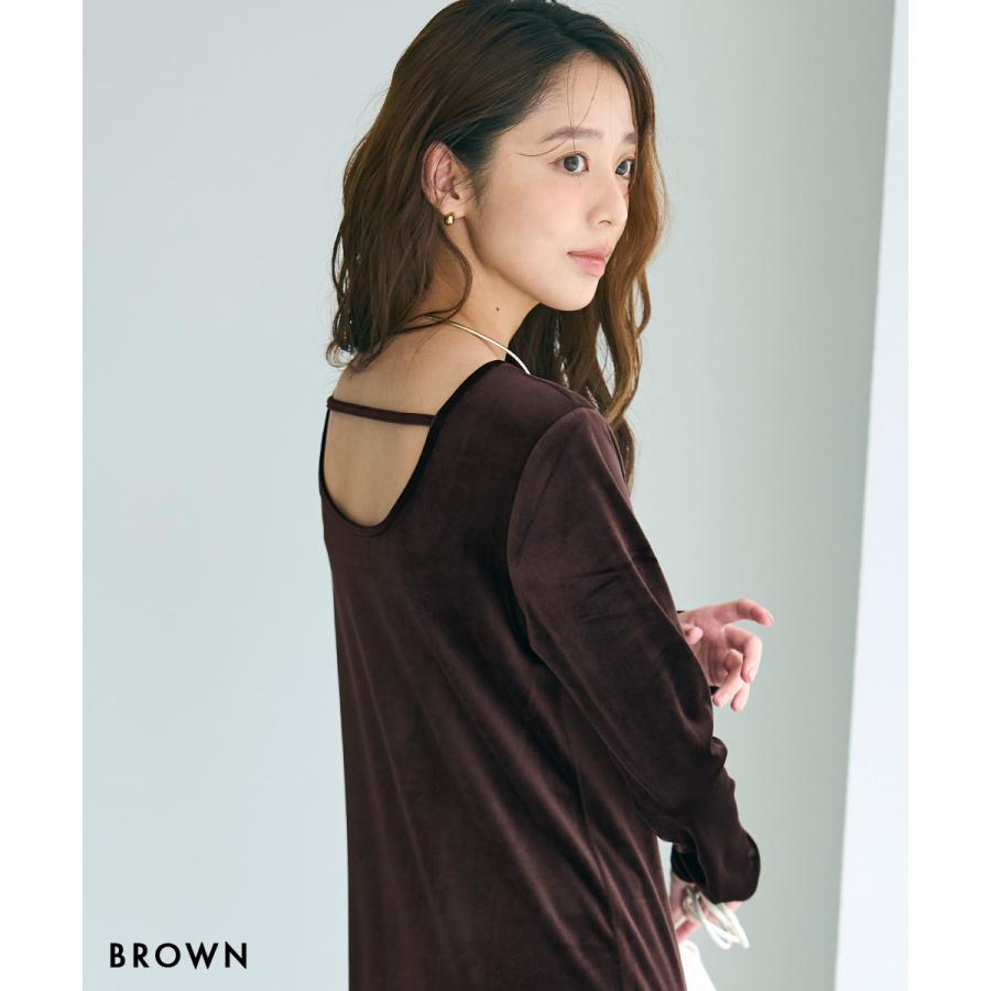 HARUKA DESIGN】バックシャンベロアマキシワンピース｜ワンピース