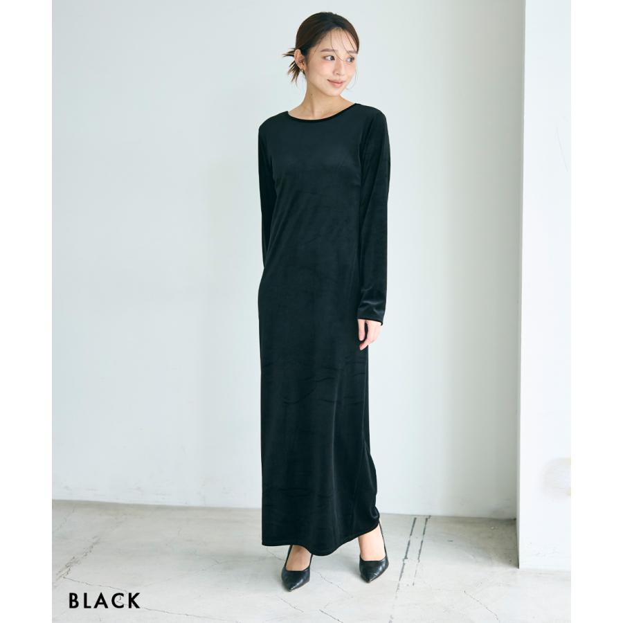 ワンピース haruka.s HARUKA DESIGN】バックシャンベロアマキシワンピース｜ワンピース