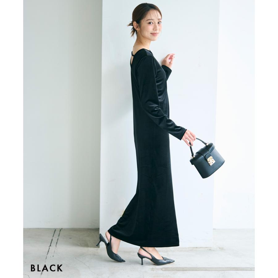 HARUKA DESIGN】バックシャンベロアマキシワンピース｜ワンピース