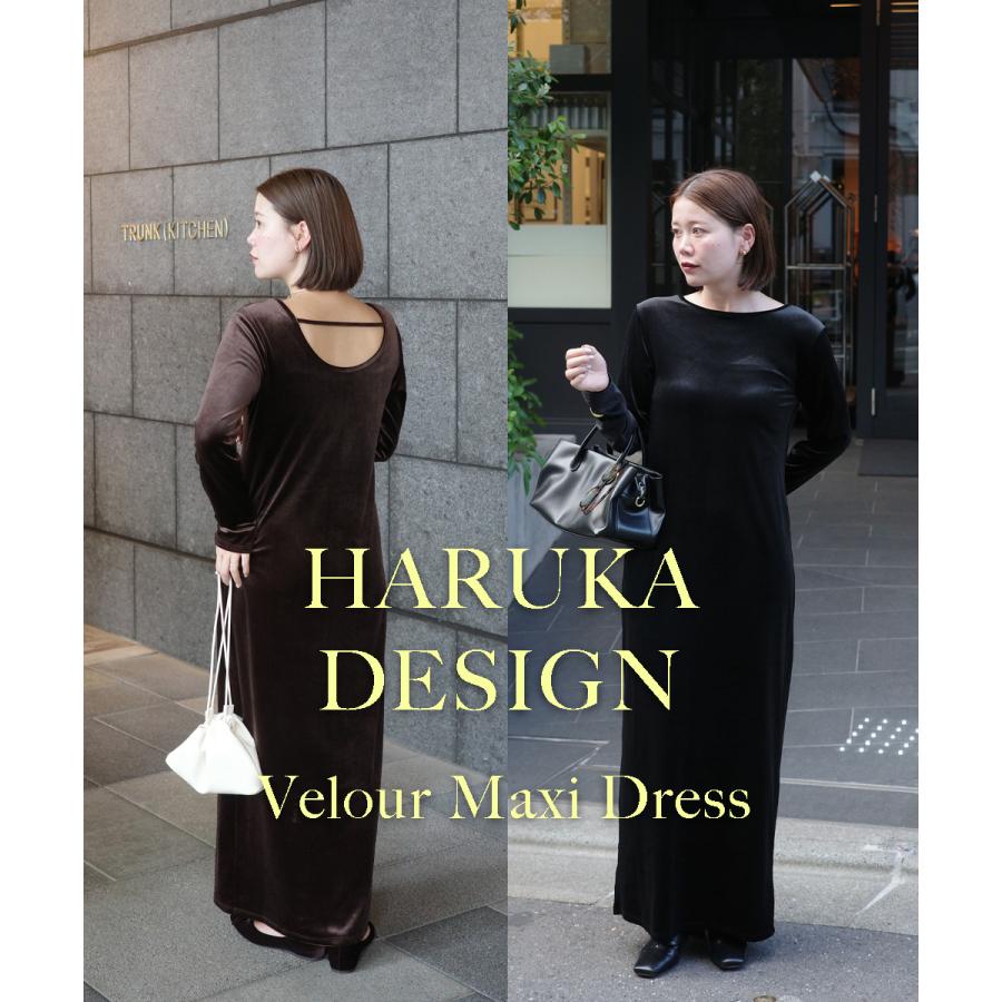 ワンピース haruka.s HARUKA DESIGN】バックシャンベロアマキシワンピース｜ワンピース