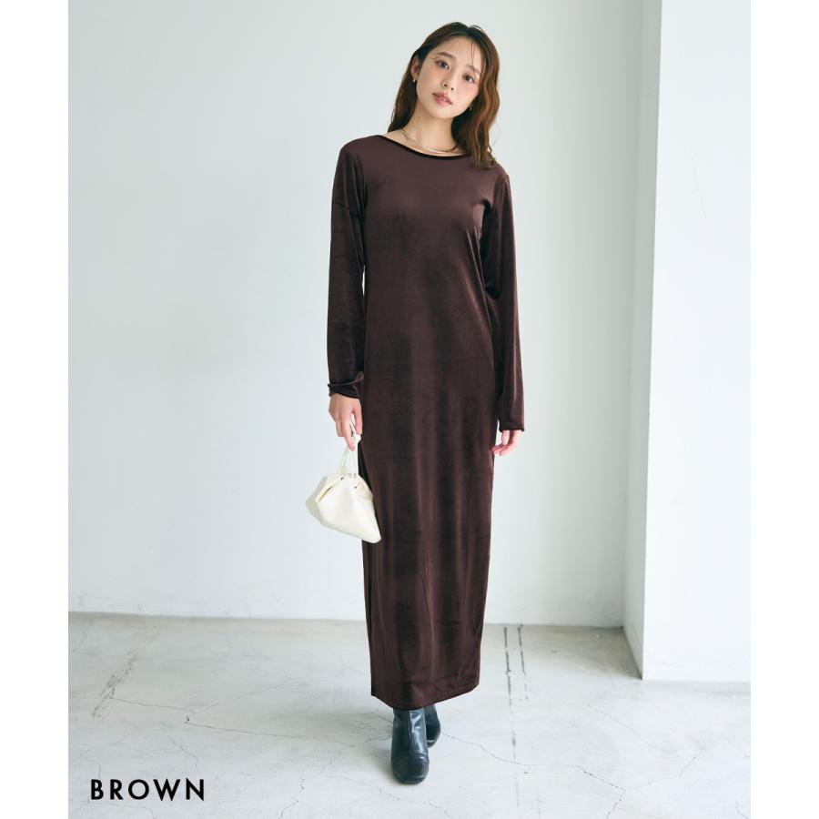 HARUKA DESIGN】バックシャンベロアマキシワンピース｜ワンピース