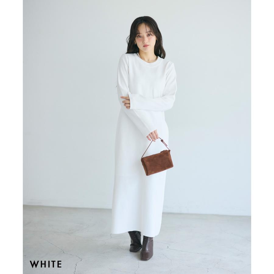 クルーネックニットマキシワンピース｜ワンピース シンプル クルー