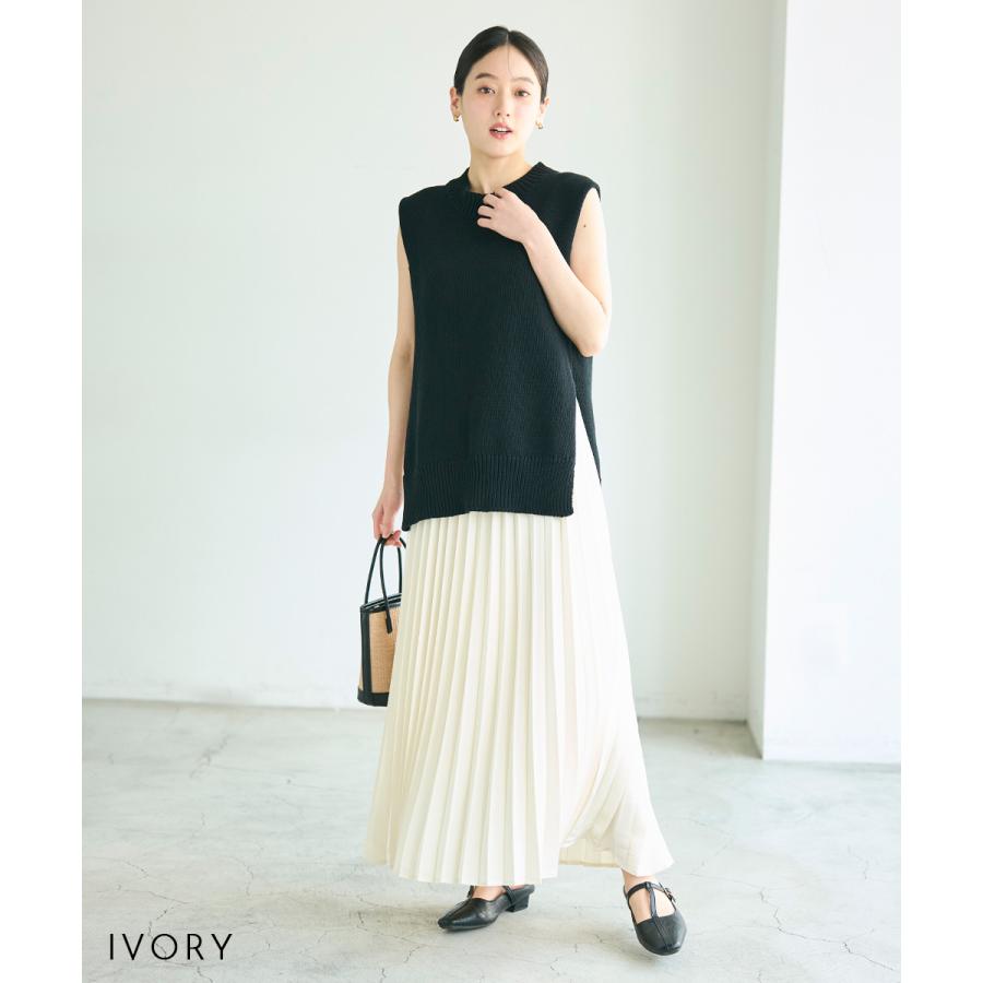 【MEYON DESIGN】サテンプリーツスカート｜ロングスカート プリーツスカート プリーツ ロング ロング丈 体型カバー Aライン ストレッチ  【宅配便】の画像