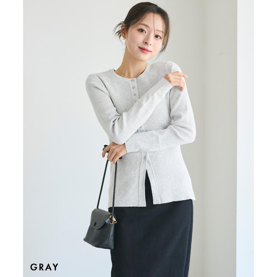【HARUKA DESIGN】ロングカフスクルーネックカーディガン HARUKA DESIGN】ロングカフスクルーネックカーディガン｜長袖 クルー