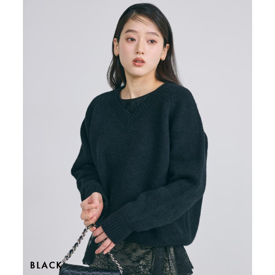 裾レースロングTシャツ｜裾レース カットソー トップス 長袖 インナー