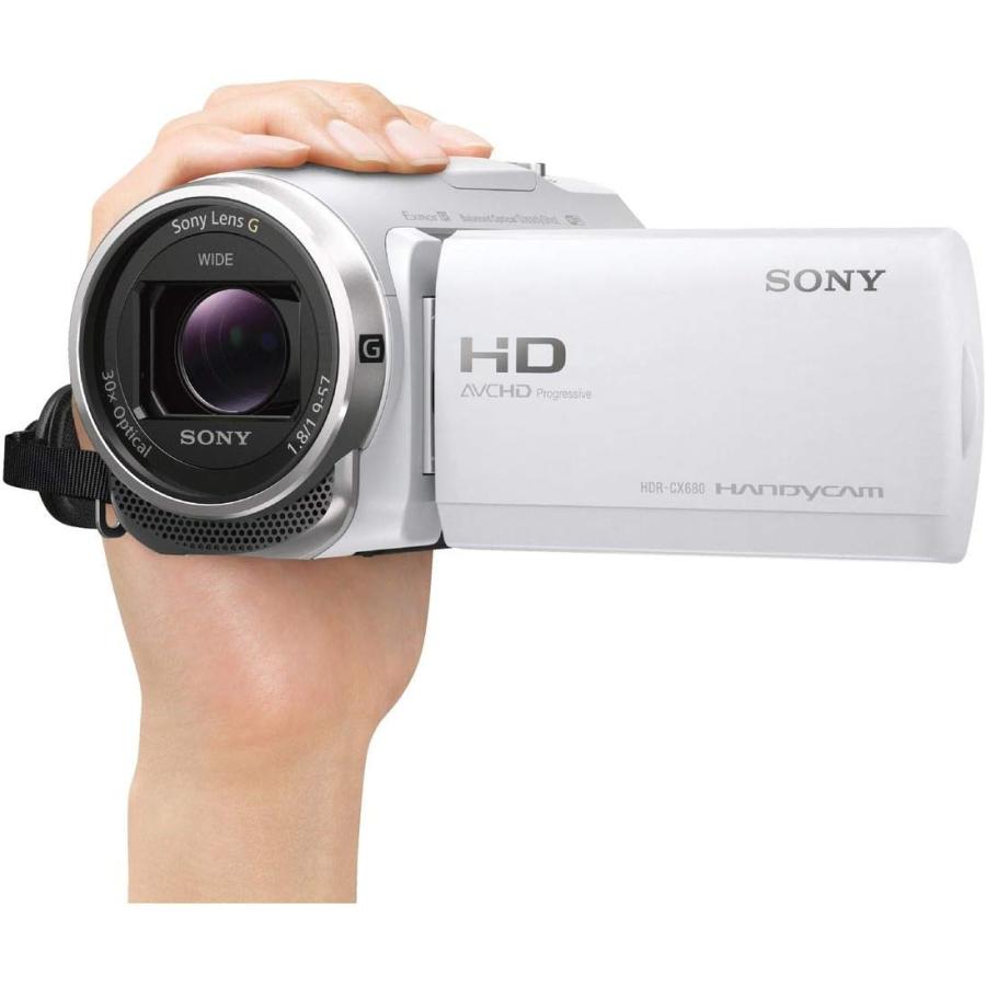 展示品 SONY(ソニー) ビデオカメラ Handycam HDR-CX680 ホワイト 内蔵  
