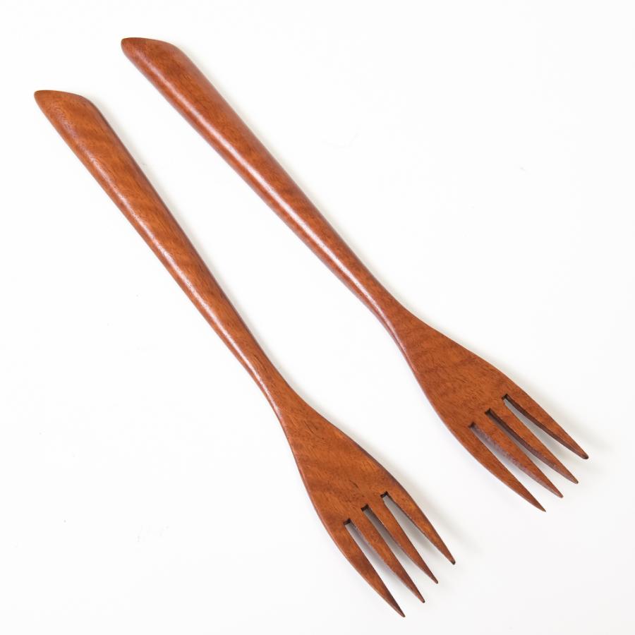 [徳成] フォーク (木製漆塗り/20.5cm/斜め型）2本セット｜やさしい口当たりで食卓を上品に彩る木製フォーク TAB-201 [食品衛生法適合品] | 