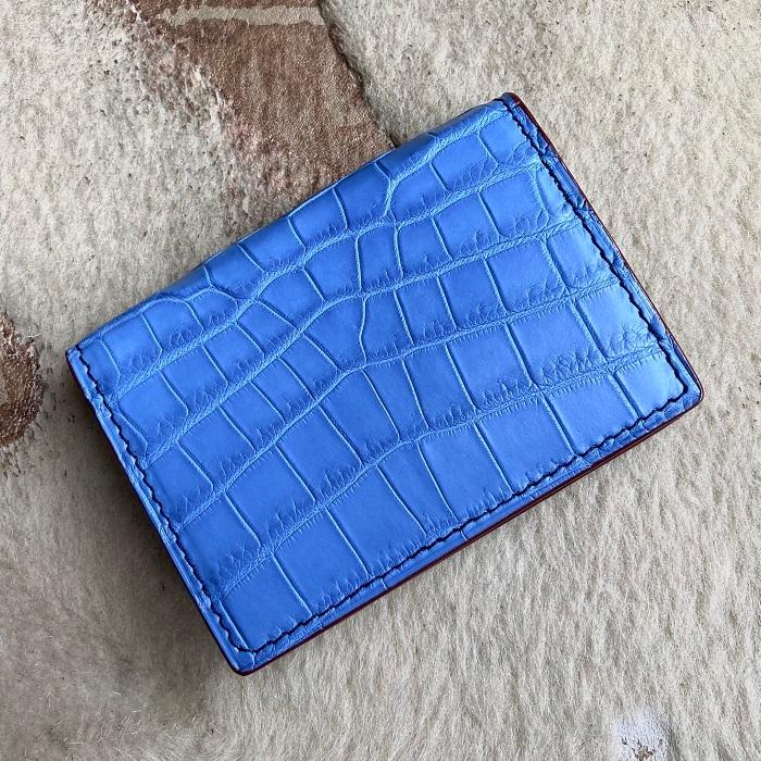 珍しい クロコダイル ワニ革 名刺入れ レザーカードケース スカイブルー メンズ レディース 本革 薄型 コンパクト プレゼント ラッピング送料無料 新発 Www Maxipiso Com Ar