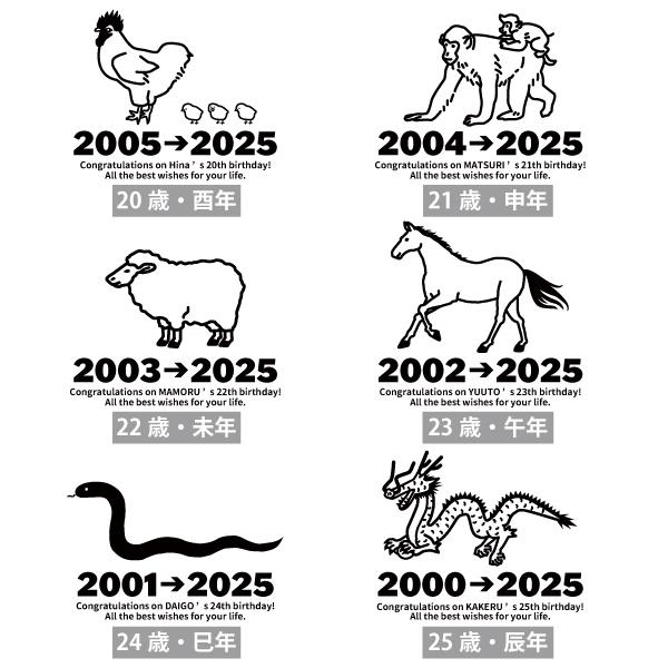 20代 干支 名入れ Tシャツ 誕生日 プレゼント 20歳 22歳 25歳 21歳 23歳 24歳 26歳 27歳 28歳 29歳 オリジナル 男性 女性 名前 巳 2025 競馬 辰 1501 1500 085 | BASIC COVER | 09