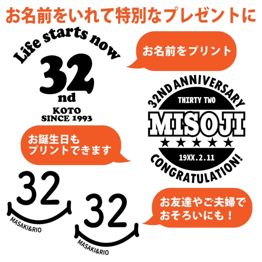 32歳 誕生日 プレゼント Tシャツ 名入れ 名前 プリント 三十路 男性 アラサー 上司 ギフト おもしろ 面白 女性 オリジナル 半袖 おしゃれ 安い 1501 1500 085 | BASIC COVER | 03