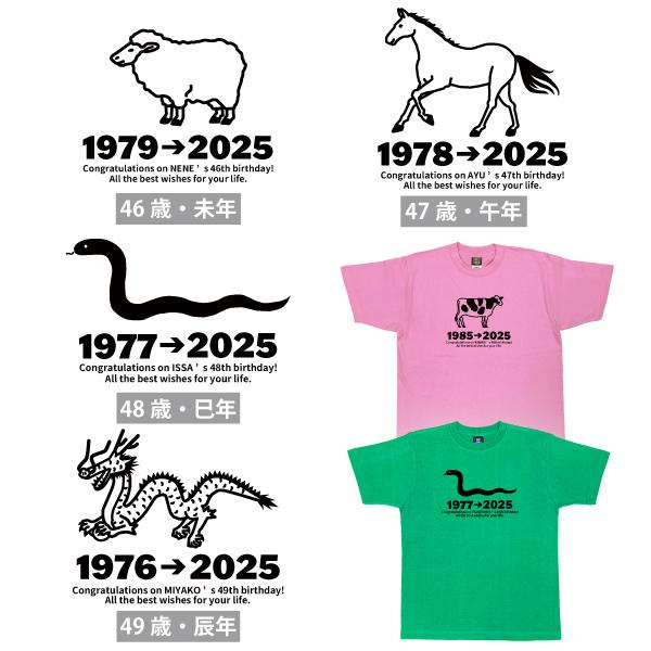 40代 干支 名入れ Tシャツ 誕生日 プレゼント 40歳 41歳 45歳 42歳 43歳 44歳 46歳 47歳 48歳 49歳 オリジナル 男性 女性 巳 辰 馬 競馬 名前 1501 1500 085 | BASIC COVER | 07
