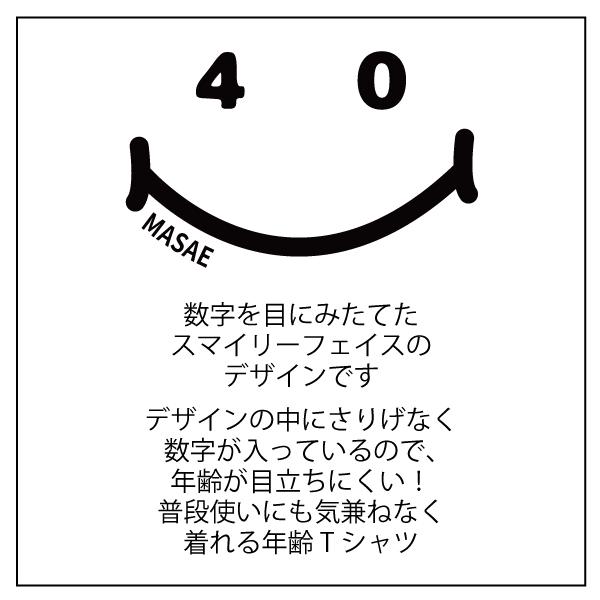 名入れ Tシャツ 40歳 プレゼント ニコニコ 四十路 四十歳 40代 アラフォー 祝い 誕生日 ギフト 面白 ネタ メンズ レディース 半袖 オリジナル 1501 1500 085 | BASIC COVER | 17