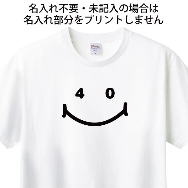 名入れ Tシャツ 40歳 プレゼント ニコニコ 四十路 四十歳 40代 アラフォー 祝い 誕生日 ギフト 面白 ネタ メンズ レディース 半袖 オリジナル 1501 1500 085 | BASIC COVER | 15