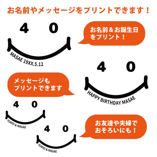 名入れ Tシャツ 40歳 プレゼント ニコニコ 四十路 四十歳 40代 アラフォー 祝い 誕生日 ギフト 面白 ネタ メンズ レディース 半袖 オリジナル 1501 1500 085 | BASIC COVER | 12