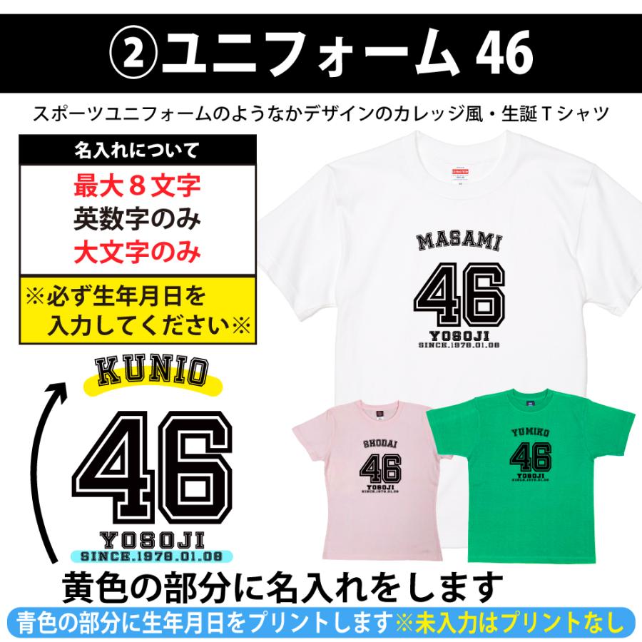 46歳 誕生日 プレゼント Tシャツ 名入れ 名前 プリント 不惑 男性 四十六歳 上司 ギフト おもしろ 女性 オリジナル 半袖 おしゃれ 安い お祝い 1501 1500 085 | BASIC COVER | 06
