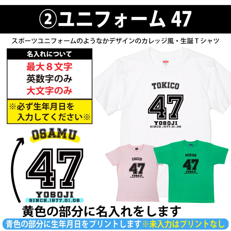 BASIC COVER 47歳 誕生日 プレゼント Tシャツ 名入れ 名前 プリント