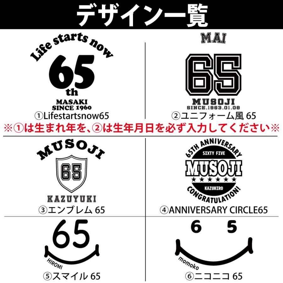 65歳 誕生日 プレゼント Tシャツ 名入れ 名前 プリント ギフト 贈り物 男性 上司 年齢 おもしろ 面白 女性 オリジナル 半袖 おしゃれ 安い 父 母 1501 1500 085 | BASIC COVER | 03