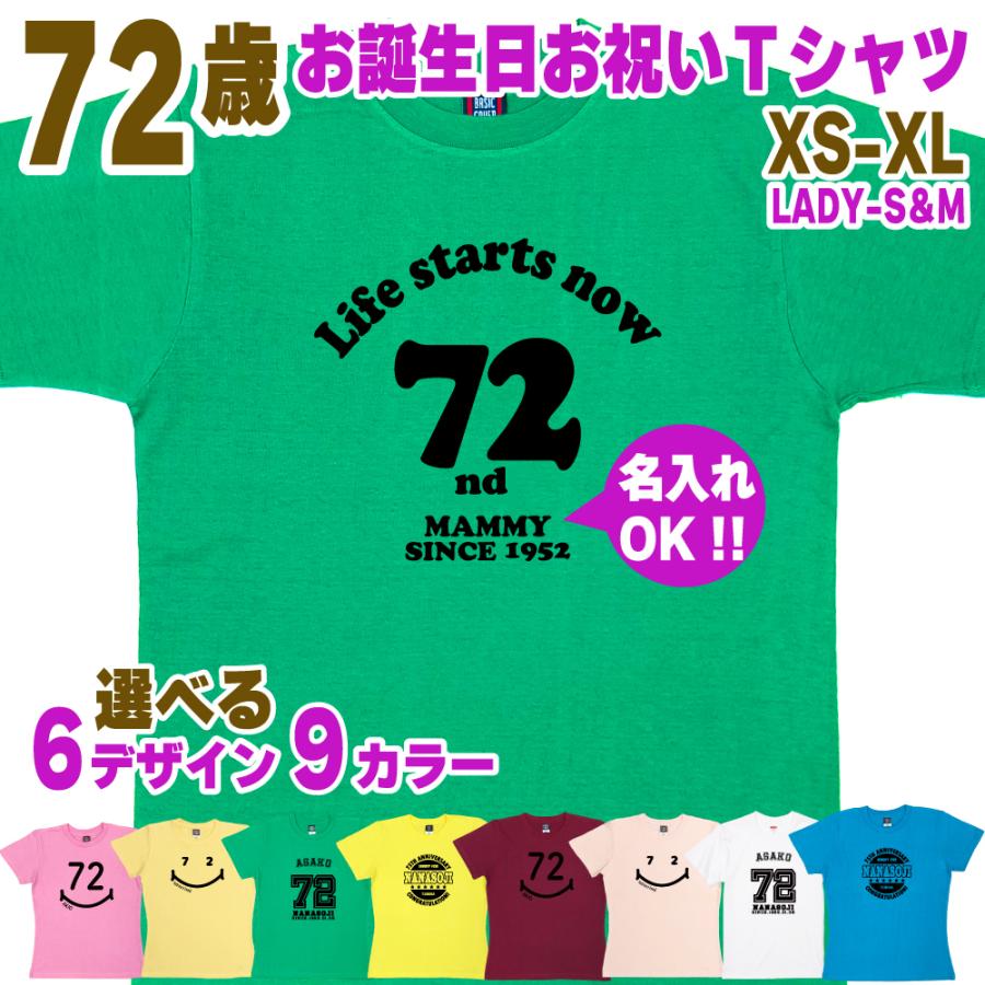 BASIC COVER 72歳 誕生日 プレゼント Tシャツ 名入れ 名前 プリント