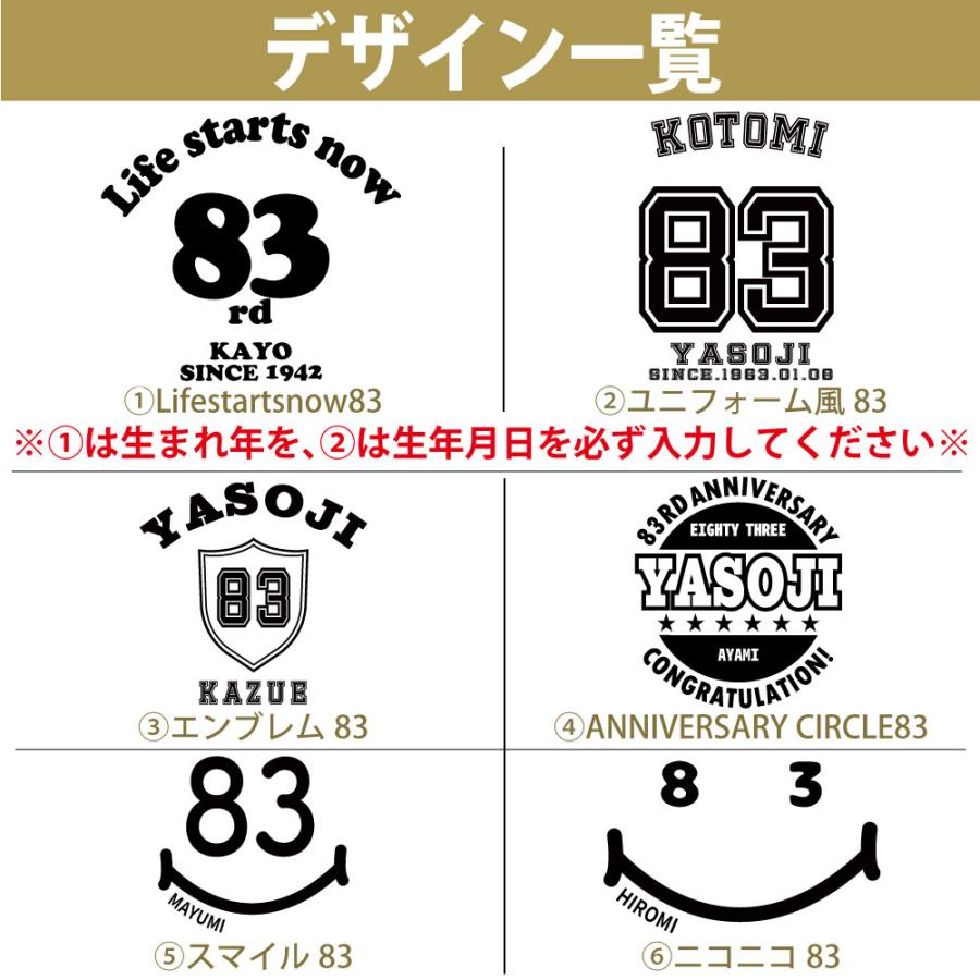 83歳 誕生日 プレゼント Tシャツ 名入れ 名前 プリント 男性 八十三歳 父親 母親 上司 ギフト おもしろ 女性 オリジナル 半袖 おしゃれ お祝い 1501 1500 085 | BASIC COVER | 04