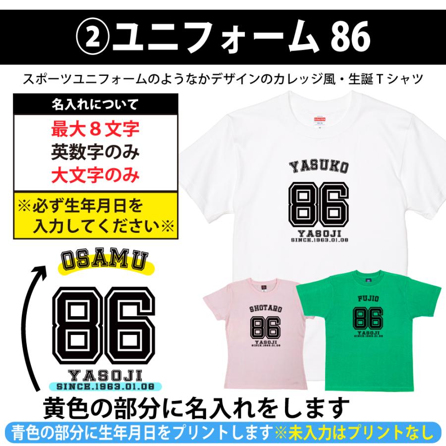 BASIC COVER 86歳 誕生日 プレゼント Tシャツ 名入れ 名前 プリント