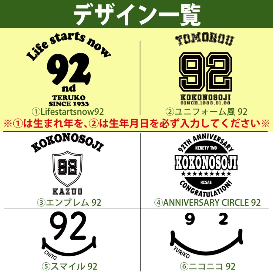 92歳 祖母 祖父 誕生日 プレゼント Tシャツ 名入れ 名前 プリント 男性 女性 九十二歳 ギフト オリジナル 面白 誕生日プレゼント 家族 おそろい 1501 1500 085 | BASIC COVER | 04