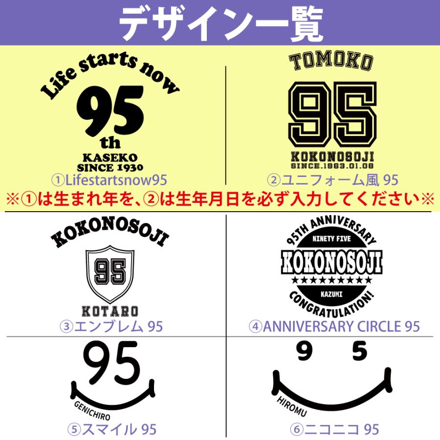 95歳 祖母 祖父 誕生日 プレゼント Tシャツ 名入れ 名前 プリント 男性 女性 九十五歳 ギフト オリジナル 面白 誕生日プレゼント 家族 おそろい 1501 1500 085 | BASIC COVER | 04