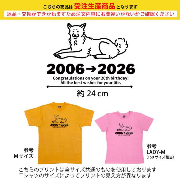 20歳 干支 いぬ 戌 犬 Tシャツ 二十歳 お祝い 誕生日 20歳の誕生日プレゼント ギフト プレゼント ペット 犬飼い 犬好き かわいい 面白 女性 男性 1501 1500 085 | BASIC COVER | 02