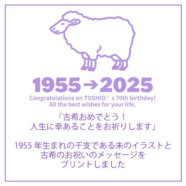 古希 Tシャツ お祝い 干支 ひつじ 未 羊 名入れ プレゼント 男性 女性 父 母 古希祝い 名前 プリント オリジナル 70歳 七十歳 メッセージ 古稀 1501 1500 085 | BASIC COVER | 09