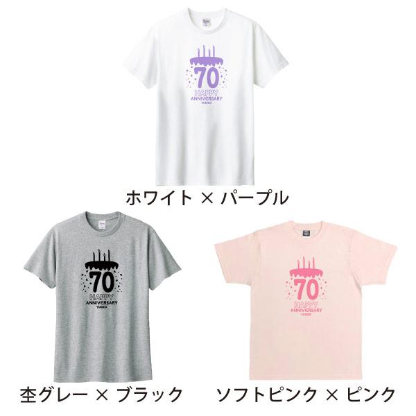 BASIC COVER 古希 お祝い ケーキ バースデー 名入れ Tシャツ かわいい