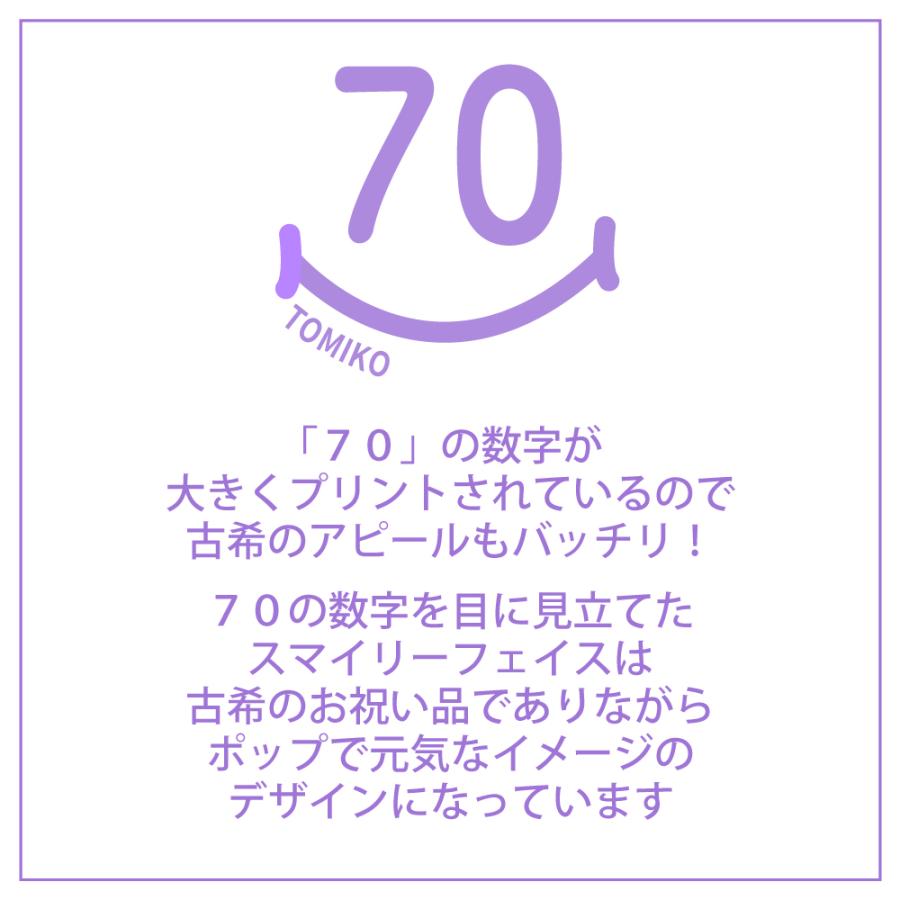 古希のお祝い 名入れ スマイル Tシャツ おしゃれ プレゼント メッセージ 名前 男性 女性 父 母 かわいい 古希祝い オリジナル プリント お祝い 1501 1500 085 | BASIC COVER | 06