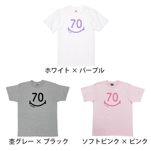 古希のお祝い 名入れ スマイル Tシャツ おしゃれ プレゼント メッセージ 名前 男性 女性 父 母 かわいい 古希祝い オリジナル プリント お祝い 1501 1500 085 | BASIC COVER | 12