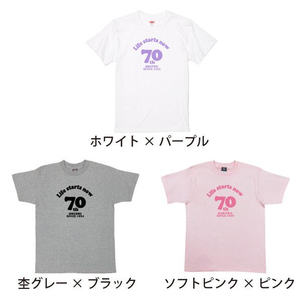 70歳 古希 プレゼント Lifestartsnow Tシャツ 男性 女性 ファッション ちゃんちゃんこ 記念 おそろい メッセージ 古希祝い 紫 オリジナル 父 母 1501 1500 085 | BASIC COVER | 12