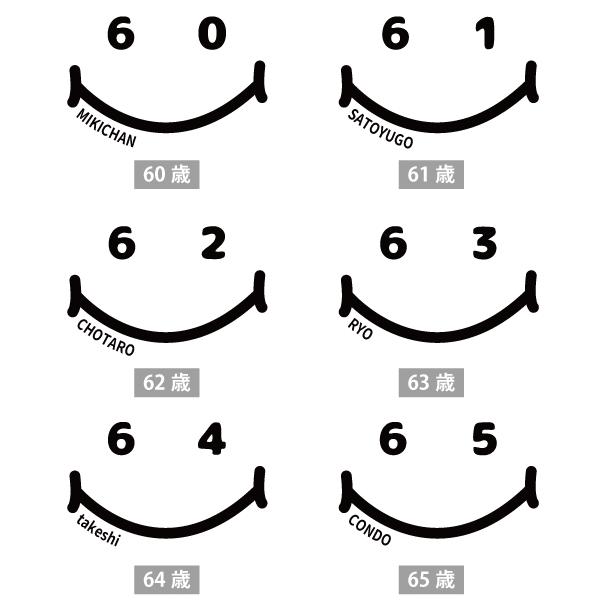 60代 名入れ ニコニコ Tシャツ 誕生日 プレゼント 60歳 61歳 66歳 62歳 63歳 64歳 65歳 67歳 68歳 69歳 オリジナル お祝い 還暦 66歳 男性 女性 1500/1501/085 | BASIC COVER | 05