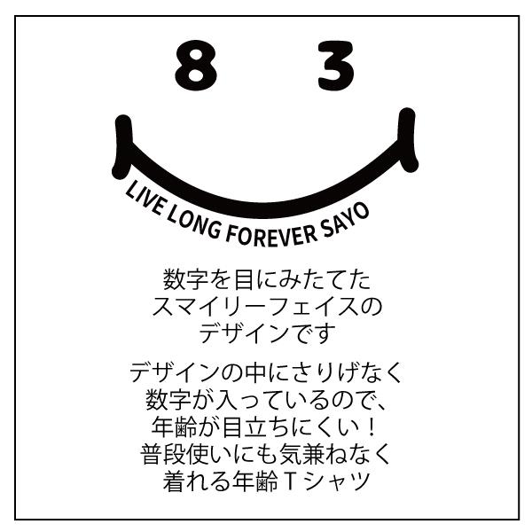 80代 ニコニコ 誕生日 名入れ Tシャツ 80歳 81歳 82歳 83歳 84歳 85歳 86歳 87歳 88歳 89歳 プレゼント 長寿祝い 男性 女性 父 母 ギフト 贈り物 1501 1500 085 | BASIC COVER | 07