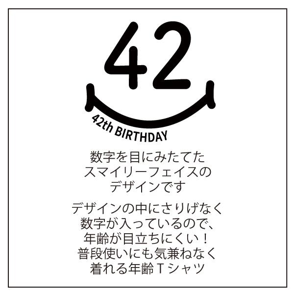 40代 スマイル 名入れ Tシャツ 誕生日 プレゼント 40歳 41歳 44歳 42歳 43歳 45歳 46歳 47歳 48歳 49歳 オリジナル 男性 女性 かわいい おしゃれ 1501 1500 085 | BASIC COVER | 07