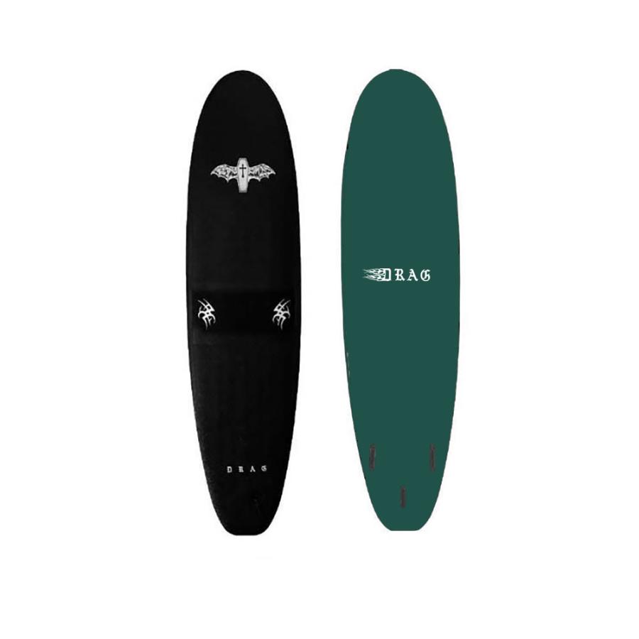 DRAG SOFTBOARD DG COFFIN 7'0 スラスタ BLK/M.GRN ドラッグソフトボード サーフィン サーフボード｜basic-surf