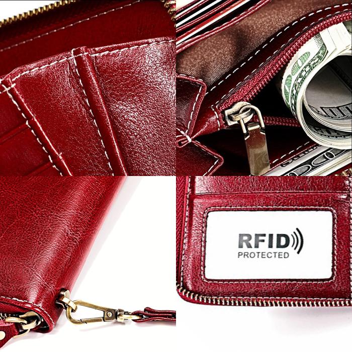 長財布 サイフ レザー 革 ストラップ  レディース メンズ 磁気 スキミング防止 |  | 10