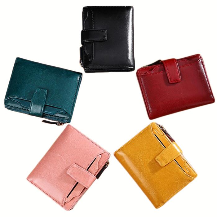 財布 サイフ 二つ折り 他収納 収納多数 レザー 革 ストラップ  レディース | 