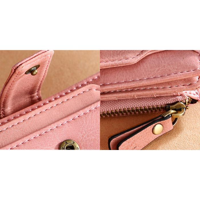 財布 サイフ 二つ折り 他収納 収納多数 レザー 革 ストラップ  レディース |  | 10