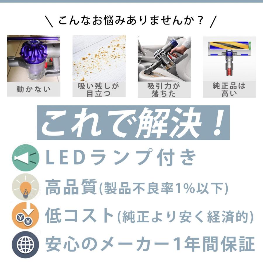 ダイソン 掃除機 LED ソフトローラークリーナーヘッド v7 v8 v10 v11 互換 dyson ライト 照明 | Dyson | 02