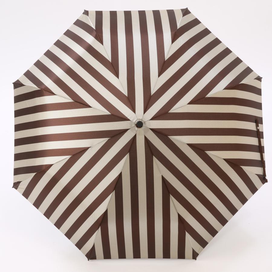 【当店限定品】Ramuda　漆塗り 折り畳み傘 ワイドストライプ  耐風骨 折りたたみ傘  58cm 漆寒竹大曲 ラムダ 甲州織  HM2005-BROWN |  | 02