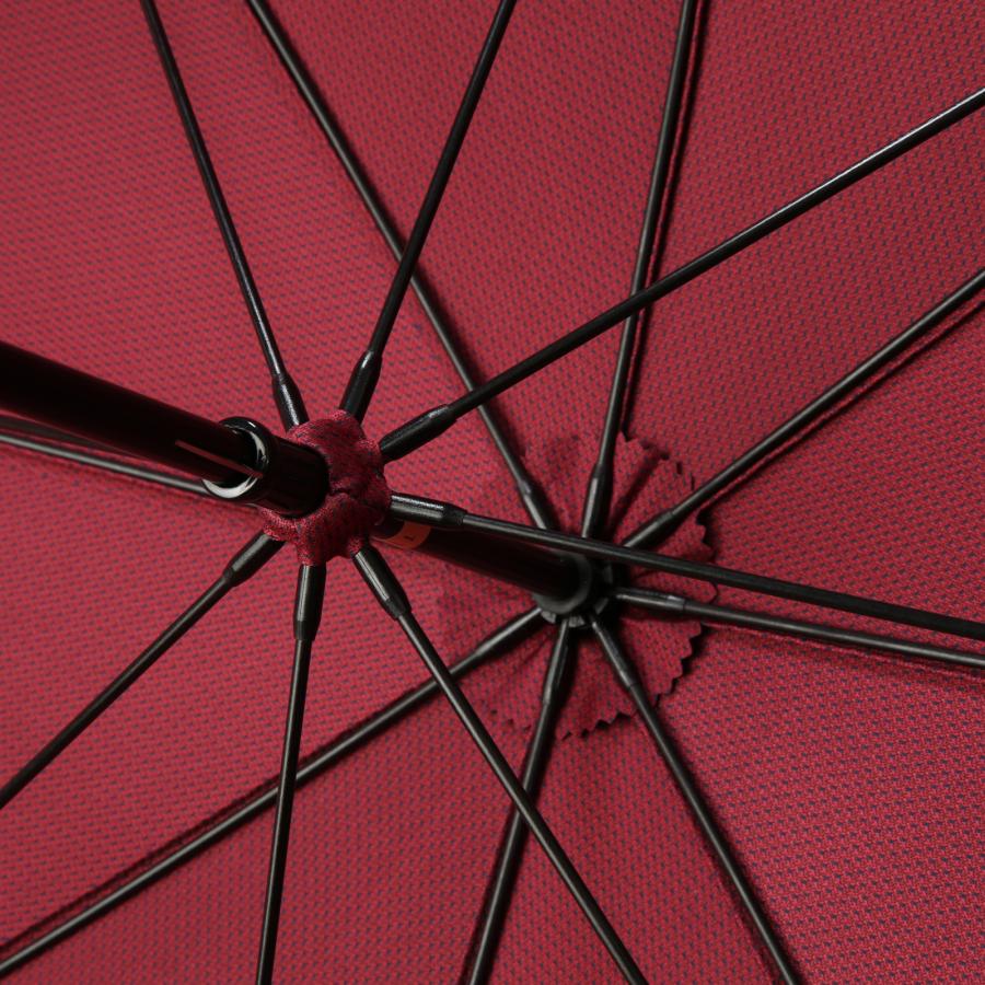 【当店限定品】Ramuda　漆塗り 長傘 ニューピンドット 漆寒竹大曲 ラムダ 甲州織  傘 65cm 甲州織 ピンドット ジャガード カーボン 8本骨 UV加工   ISNL1125-RED |  | 05