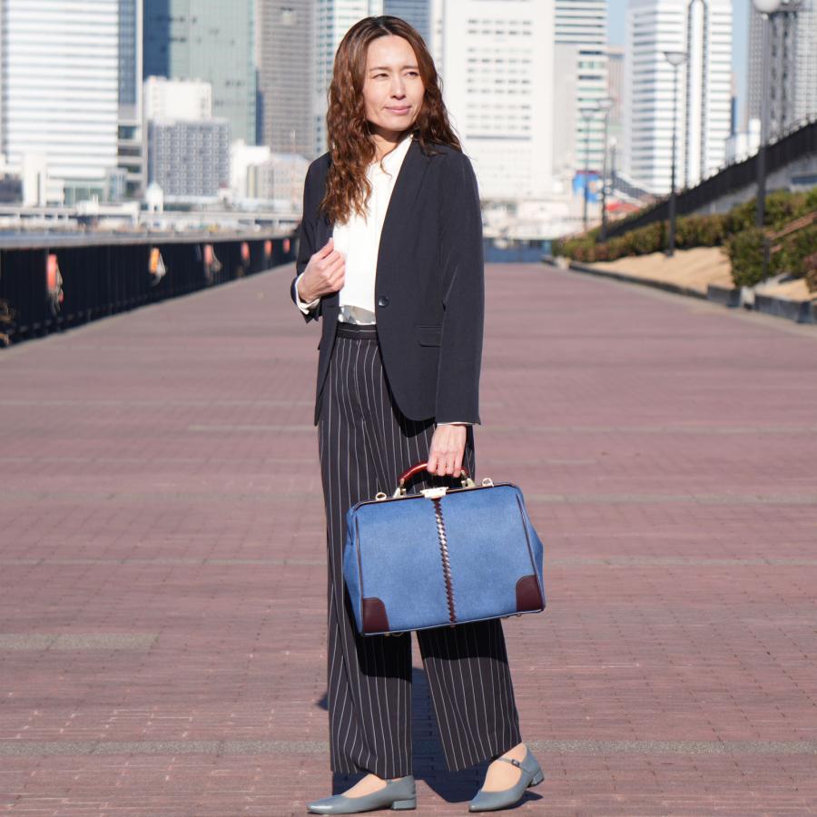 ダレスバッグ 豊岡 レディース ミニリュック デニム 3way がま口 ビジネスバッグ リュック 防水 通勤 A4 12インチ【鳴門デニム】 | YOUTA | 07