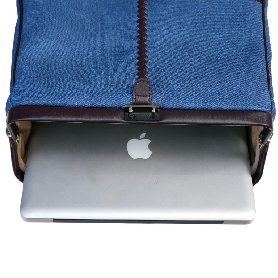 ダレスバッグ 豊岡 レディース ミニリュック デニム 3way がま口 ビジネスバッグ リュック 防水 通勤 A4 12インチ【鳴門デニム】 | YOUTA | 08