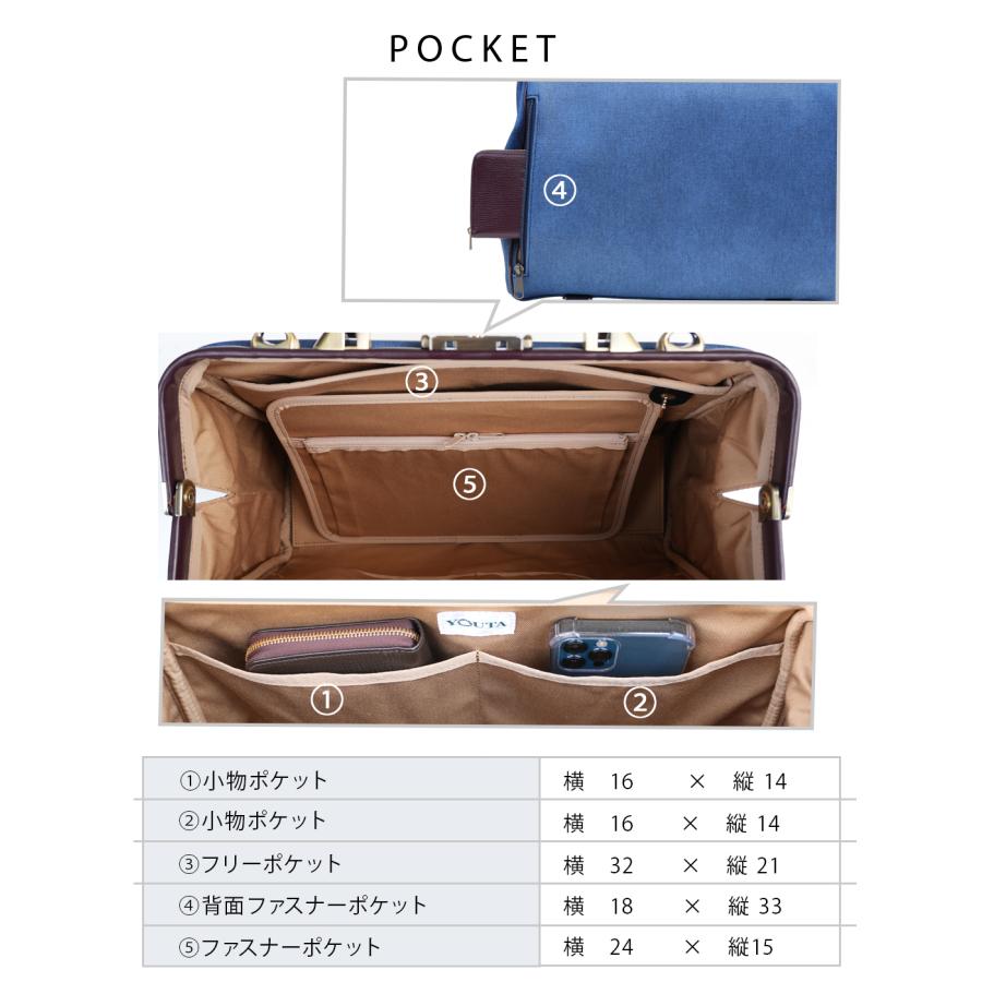 ダレスバッグ 豊岡 レディース ミニリュック デニム 3way がま口 ビジネスバッグ リュック 防水 通勤 A4 12インチ【鳴門デニム】 | YOUTA | 04