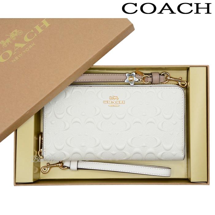 COACH コーチ 長財布 レディース ラウンドファスナー ブルー ブランド