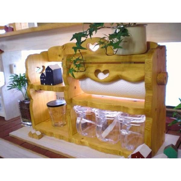 調味料ラック 木製 スパイスラック キッチン 収納 カントリーラック キッチンステーション | 