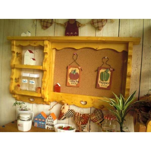 コルクボード ウォールシェルフ 木製  カントリー デザインコルクボードB |  | 02